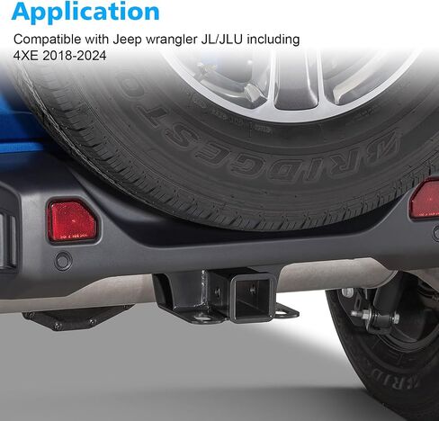 مستقبل وصلة SUNPIE متوافق مع Jeep Wrangler JL JLU 2 باب و4 أبواب بما في ذلك 4xe Plug-in Hybrid 2018 2019 2020 2021 2022 2023 2024، مستقبل وصلة مقطورة فائق 2 بوصة مع فئة 3 شديدة التحمل in Saudi Arabia