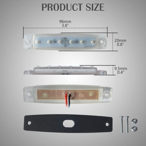 10 x 3.8 Truck Bus Boat Trailer Blue Side Marker Indicators Light Lamp 6LED Marker Light Blue, Rear Side Marker Light, Truck Cab Marker Light, RV Marker Light in Saudi Arabia