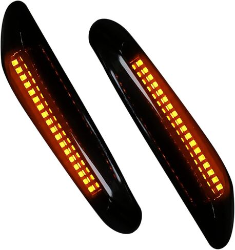 X AUTOHAUX الجانب ماركر بدوره Siganl LED ضوء المدخن عدسة مؤشر ديناميكي متسلسل لسيارات BMW E82 E87 E90 E91 E92 E93 E60 E46 E83 X3 E53 X5 335i 328i 330i in Saudi Arabia