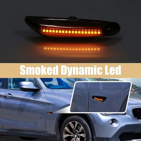 X AUTOHAUX الجانب ماركر بدوره Siganl LED ضوء المدخن عدسة مؤشر ديناميكي متسلسل لسيارات BMW E82 E87 E90 E91 E92 E93 E60 E46 E83 X3 E53 X5 335i 328i 330i in Saudi Arabia
