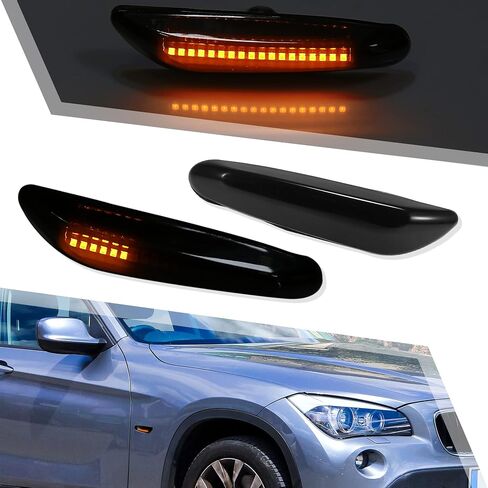 X AUTOHAUX الجانب ماركر بدوره Siganl LED ضوء المدخن عدسة مؤشر ديناميكي متسلسل لسيارات BMW E82 E87 E90 E91 E92 E93 E60 E46 E83 X3 E53 X5 335i 328i 330i in Saudi Arabia