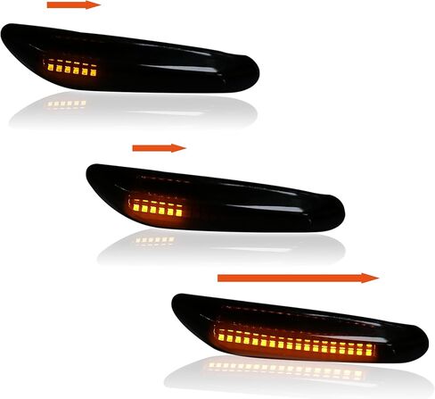 X AUTOHAUX الجانب ماركر بدوره Siganl LED ضوء المدخن عدسة مؤشر ديناميكي متسلسل لسيارات BMW E82 E87 E90 E91 E92 E93 E60 E46 E83 X3 E53 X5 335i 328i 330i in Saudi Arabia