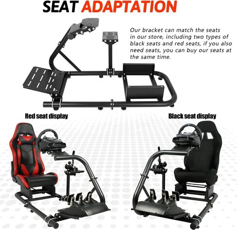 Gazzyt Racing Simulator Cockpit 50mm أنبوب دائري بذراع واحد مناسب لـ Logitech، Thrustmaster، Fanatec G25 G27 G29 G920 G923 T248 T300 T300RS عجلة ثابتة، دواسة، ناقل الحركة، فرامل اليد، المقعد غير متضمن in Kuwait