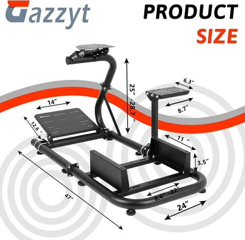 Gazzyt Racing Simulator Cockpit 50mm أنبوب دائري بذراع واحد مناسب لـ Logitech، Thrustmaster، Fanatec G25 G27 G29 G920 G923 T248 T300 T300RS عجلة ثابتة، دواسة، ناقل الحركة، فرامل اليد، المقعد غير متضمن in Kuwait