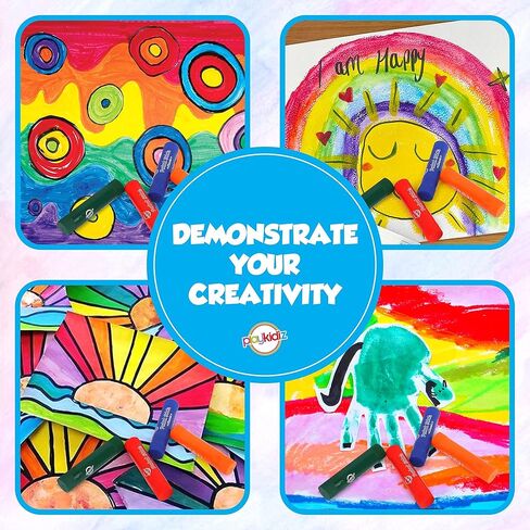 أعواد طلاء تمبرا قابلة للغسل، 12 عبوة من الألوان الكلاسيكية، أعواد طلاء تلوين قابلة للالتواء، خالية من الفوضى وسريعة الجفاف، طلاء غير سام، للأطفال والطلاب in Kuwait