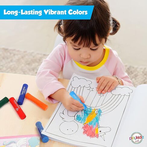 أعواد طلاء تمبرا قابلة للغسل، 12 عبوة من الألوان الكلاسيكية، أعواد طلاء تلوين قابلة للالتواء، خالية من الفوضى وسريعة الجفاف، طلاء غير سام، للأطفال والطلاب in Kuwait