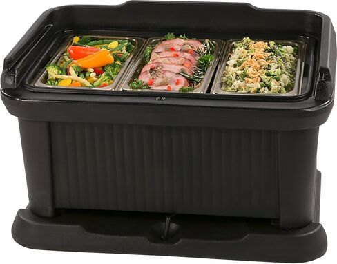 Carlisle FoodService Products Slide 'N Seal Top Loading Insulated Food Pan Carrier Food Pan Holder with Sliding Lid for Catering, Kitchen, and Restaurants, Plastic, 24 Quarts, Black in Saudi Arabia