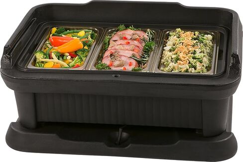 Carlisle FoodService Products Slide 'N Seal Top Loading Insulated Food Pan Carrier Food Pan Holder with Sliding Lid for Catering, Kitchen, and Restaurants, Plastic, 24 Quarts, Black in Saudi Arabia
