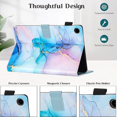 MonsDirect Case for Samsung Galaxy Tab A9+ 11 Inch 2023 (SM-X210/X216/X218), Anti-Scratch Suede Leather Multi-Angle Stand Cover, Auto Wake/Sleep & Pen Holder Case for Galaxy Tab A9 Plus Tablet, Black in Saudi Arabia