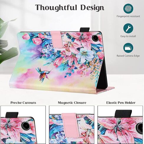 MonsDirect Case for Samsung Galaxy Tab A9+ 11 Inch 2023 (SM-X210/X216/X218), Anti-Scratch Suede Leather Multi-Angle Stand Cover, Auto Wake/Sleep & Pen Holder Case for Galaxy Tab A9 Plus Tablet, Black in Saudi Arabia