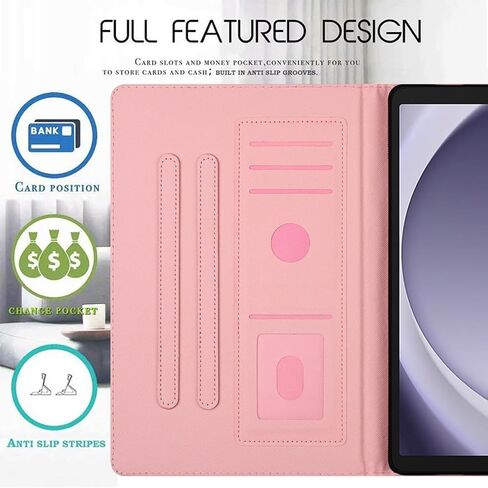 MonsDirect Case for Samsung Galaxy Tab A9+ 11 Inch 2023 (SM-X210/X216/X218), Anti-Scratch Suede Leather Multi-Angle Stand Cover, Auto Wake/Sleep & Pen Holder Case for Galaxy Tab A9 Plus Tablet, Black in Saudi Arabia