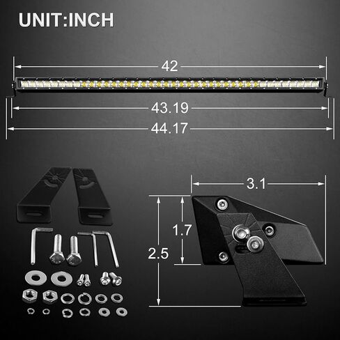 Autofeel 12 inch 80W LED Lens Spot Flood Combo Lights, Off Road Led Light Bar, Single Row LED Light for Trucks Pickup SUV ATV UTV Roof Bumper Boat, 2 Years Warranty in Saudi Arabia