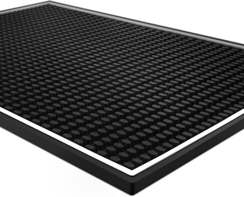 KITESSENSU Heavy Duty Bar Mat - Durable Rubber Bar Mat for Countertop & Home Bar - Large Size Bar Drink Mat for Bartending, Glass Drying & Spill Proof - 18" x 12" x 0.4" in Kuwait