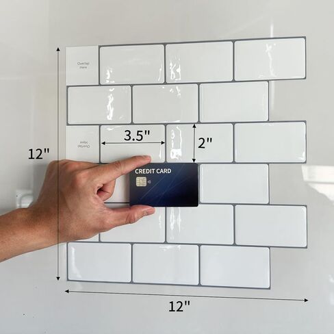 Art3d Backsplash Tile for Kitchen Peel and Stick, 10-Sheet Stick on Subway Tiles for Kitchem, Bathroom Back Splashes, 12"x12", Warm White with Gray Grout in Saudi Arabia