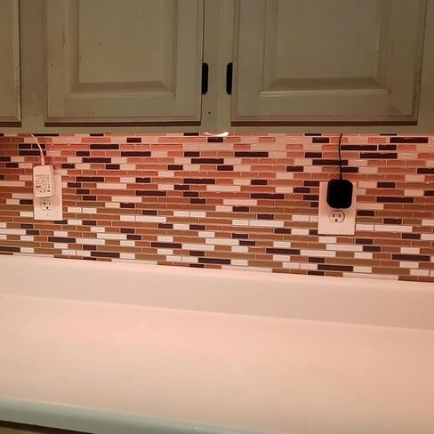 Art3d Backsplash Tile for Kitchen Peel and Stick, 10-Sheet Stick on Subway Tiles for Kitchem, Bathroom Back Splashes, 12"x12", Warm White with Gray Grout in Saudi Arabia