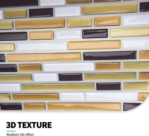 Art3d Backsplash Tile for Kitchen Peel and Stick, 10-Sheet Stick on Subway Tiles for Kitchem, Bathroom Back Splashes, 12"x12", Warm White with Gray Grout in Saudi Arabia