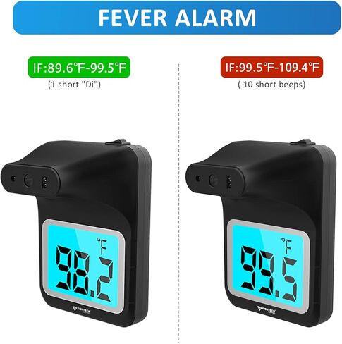 2024 Wall Thermometer with Stand | Infrared Forehead Wall Mounted Thermometer with Tripod |Bluetooth Non-Contact Instant Reading Digital Temperature Detector | Batteries Included (Matte White) in Kuwait
