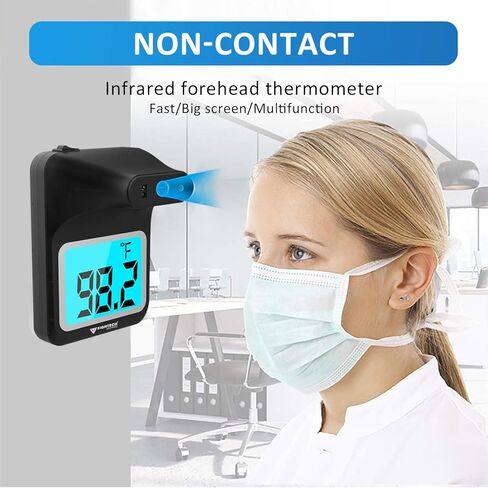 2024 Wall Thermometer with Stand | Infrared Forehead Wall Mounted Thermometer with Tripod |Bluetooth Non-Contact Instant Reading Digital Temperature Detector | Batteries Included (Matte White) in Kuwait
