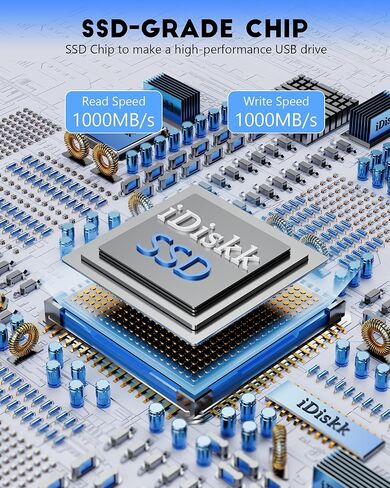【التوصيل والتشغيل】 عصا صور iDiskk 2 تيرابايت فائقة السرعة لمحرك فلاش الحالة الصلبة لهاتف iPhone 15/15 Plus/15 Pro/15 Pro Max، وUSB C iPad، وMacBook، وأجهزة الكمبيوتر المحمول، وهواتف Android وأجهزة الكمبيوتر التي تعمل بنظام Windows، حتى 1000 ميجابايت/ثانية in Kuwait