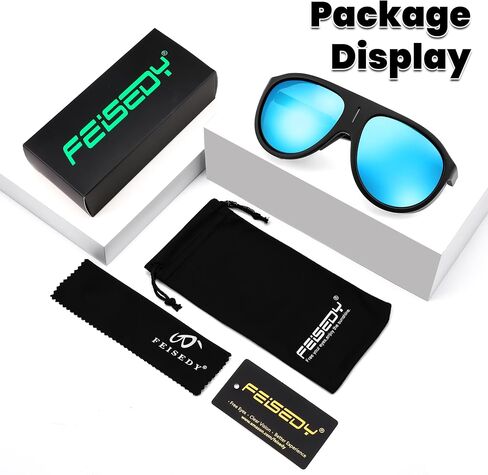 FEISEDY Men Women Aviator Polarized Sunglasses Vintage Oversized Oval Sun Glasses for Adults Eyewear UV400 Protection B2811 in Saudi Arabia