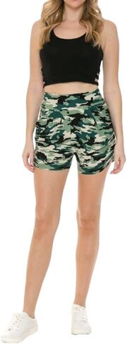 Women's high-Rise Fitted Shorts with an Elastic Waistband and Side Pockets in Saudi Arabia