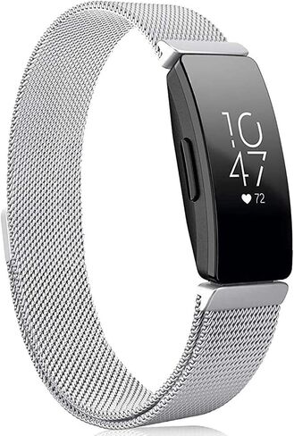 Cone Metal Band Compatible with Fitbit Inspire 2 Bands, Stainless Steel Mesh Loop Adjustable Wristband Replacement Strap for Fitbit Inspire 2 / Inspire HR/Inspire Fitness Tracker in Saudi Arabia