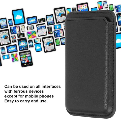 ASHATA Magnetic Wallet,PU Leather,Magnetic Card Holder Phone Magnetic Wallet Holds Up to 2 Cards Cell Phone Card Holder for Most of Smart Phones(Black) in Saudi Arabia