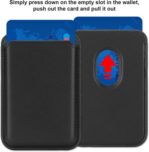 ASHATA Magnetic Wallet,PU Leather,Magnetic Card Holder Phone Magnetic Wallet Holds Up to 2 Cards Cell Phone Card Holder for Most of Smart Phones(Black) in Saudi Arabia