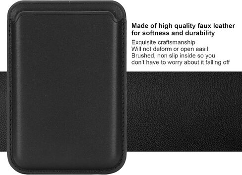 ASHATA Magnetic Wallet,PU Leather,Magnetic Card Holder Phone Magnetic Wallet Holds Up to 2 Cards Cell Phone Card Holder for Most of Smart Phones(Black) in Saudi Arabia