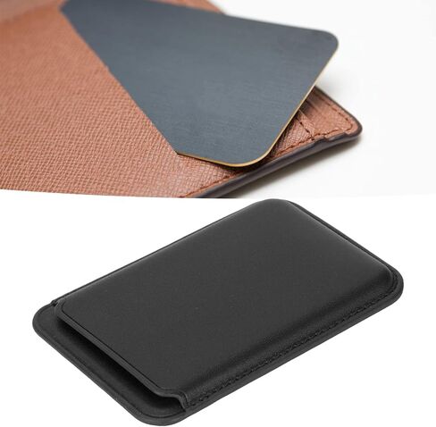 ASHATA Magnetic Wallet,PU Leather,Magnetic Card Holder Phone Magnetic Wallet Holds Up to 2 Cards Cell Phone Card Holder for Most of Smart Phones(Black) in Saudi Arabia