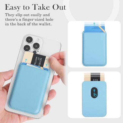 Magnetic Wallet Phone Card Holder with Magsafe,2Pack Mag Safe Wallet Accessories for Apple iPhone 15 14 13 12 Pro/Pro Max/Plus/Mini Safe Case Series (Blue,Purple) in Kuwait