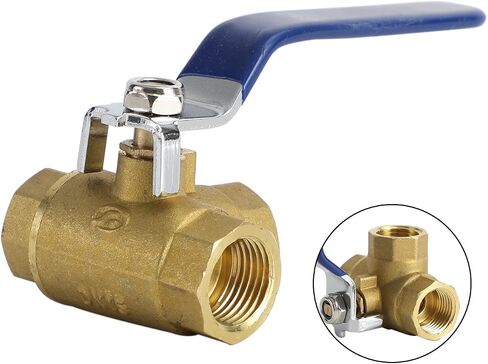 Areyourshop 1" DN25 3 Way Ball Valve Three T Port NPT Brass Female Type For Water Oil, 1 Inch Brass Ball Valve in Saudi Arabia
