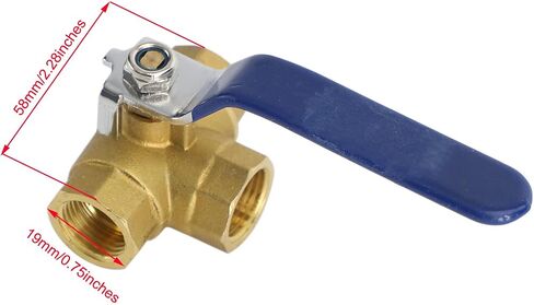 Areyourshop 1" DN25 3 Way Ball Valve Three T Port NPT Brass Female Type For Water Oil, 1 Inch Brass Ball Valve in Saudi Arabia