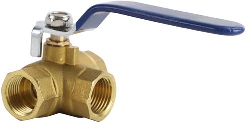 Areyourshop 1" DN25 3 Way Ball Valve Three T Port NPT Brass Female Type For Water Oil, 1 Inch Brass Ball Valve in Saudi Arabia