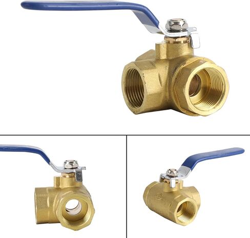 Areyourshop 1" DN25 3 Way Ball Valve Three T Port NPT Brass Female Type For Water Oil, 1 Inch Brass Ball Valve in Saudi Arabia