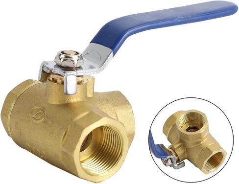Areyourshop 1" DN25 3 Way Ball Valve Three T Port NPT Brass Female Type For Water Oil, 1 Inch Brass Ball Valve in Saudi Arabia