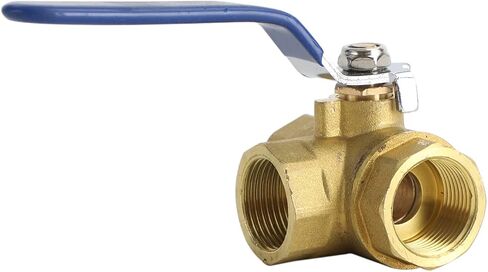 Areyourshop 1" DN25 3 Way Ball Valve Three T Port NPT Brass Female Type For Water Oil, 1 Inch Brass Ball Valve in Saudi Arabia