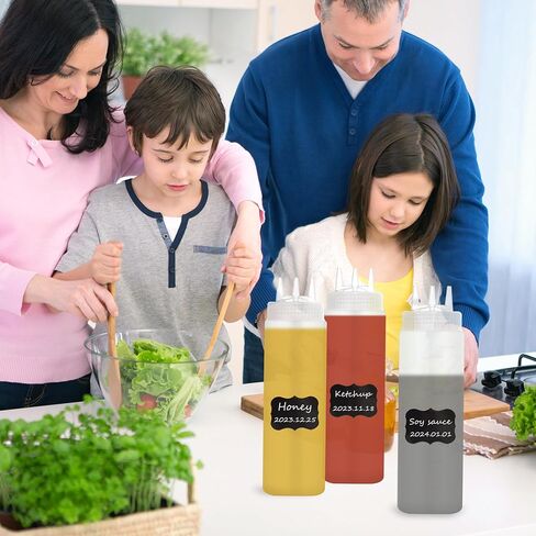 (5PCS) 24 oz/700 ml, large capacity, leak-proof 3-hole plastic squeeze dressing bottles for ketchup, soy sauce, vinegar, mustard, salad dressing, kitchen accessories in Saudi Arabia
