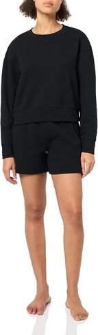 Danskin womens 2 Piece Wave Jacquard Long Sleeve Crew and Short Set in Saudi Arabia