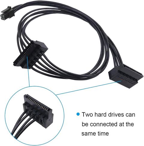 DKARDU 5 حزم ATX Mini 4 Pin، اللوحة الأم ATX Mini 4 Pin إلى 2 x 15-pin SATA HDD SSD كابل محول الطاقة، Mini 4 Pin Female إلى Dual Right Angle SATA لينوفو 18 بوصة 45 سم in Saudi Arabia