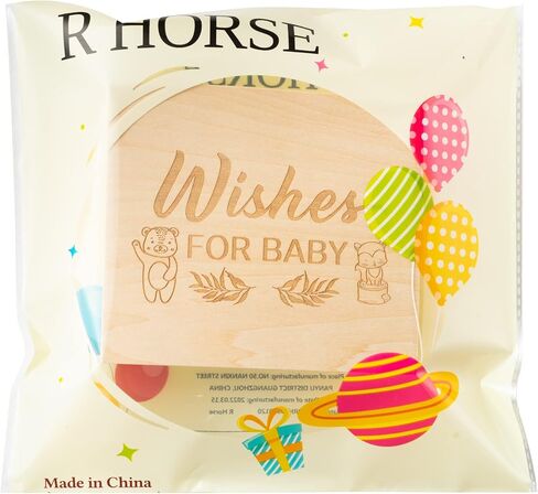 R HORSE 50Pcs Wishes for Baby Cards, Woodland Baby Advice Cards for Baby Shower Guest Book Alternatives, Wishes Cards with Wooden Baby Keepsake Box Sonogram Photo Frame for Baby Shower Game in Saudi Arabia