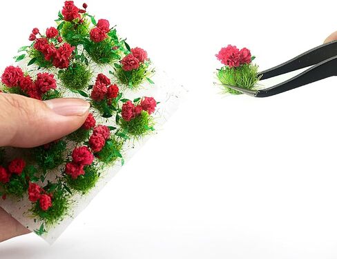 40 Pcs Flower Cluster Miniature Static Scenery Model for DIY Architecture, Model Railway, Train Diorama, and Garden Landscape Layout Red in Kuwait