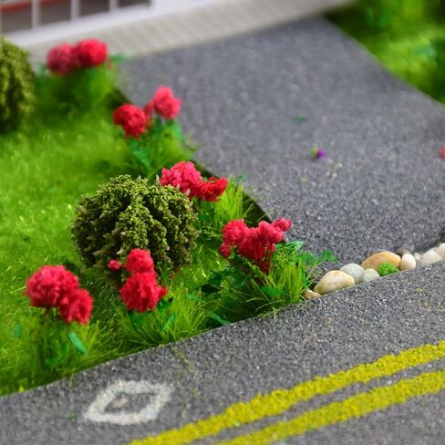 40 Pcs Flower Cluster Miniature Static Scenery Model for DIY Architecture, Model Railway, Train Diorama, and Garden Landscape Layout Red in Kuwait