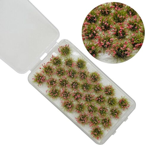 Woohome Static Grass Tuft Model Gras s Tufts, 128 PCS Railway Artificial Grass 4 Colors Bushy Tuft Flower Cluster Vegetation Groups for DIY Building Model Train Landscape Railroad Scenery in Saudi Arabia