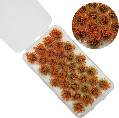 Woohome Static Grass Tuft Model Gras s Tufts, 128 PCS Railway Artificial Grass 4 Colors Bushy Tuft Flower Cluster Vegetation Groups for DIY Building Model Train Landscape Railroad Scenery in Saudi Arabia