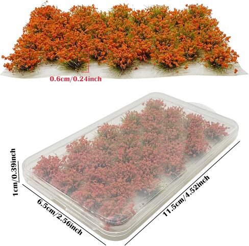 Woohome Static Grass Tuft Model Gras s Tufts, 128 PCS Railway Artificial Grass 4 Colors Bushy Tuft Flower Cluster Vegetation Groups for DIY Building Model Train Landscape Railroad Scenery in Saudi Arabia