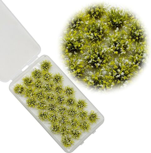 Woohome Static Grass Tuft Model Gras s Tufts, 128 PCS Railway Artificial Grass 4 Colors Bushy Tuft Flower Cluster Vegetation Groups for DIY Building Model Train Landscape Railroad Scenery in Saudi Arabia