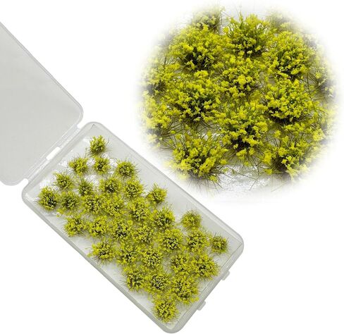 Woohome Static Grass Tuft Model Gras s Tufts, 128 PCS Railway Artificial Grass 4 Colors Bushy Tuft Flower Cluster Vegetation Groups for DIY Building Model Train Landscape Railroad Scenery in Saudi Arabia