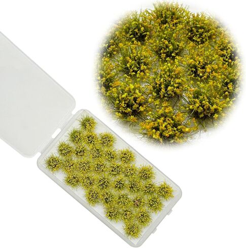 Woohome Static Grass Tuft Model Gras s Tufts, 128 PCS Railway Artificial Grass 4 Colors Bushy Tuft Flower Cluster Vegetation Groups for DIY Building Model Train Landscape Railroad Scenery in Saudi Arabia