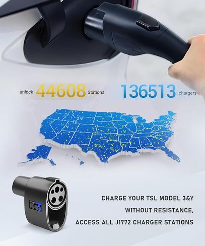 Upgraded J1772 to TSL Adapter Pro Especially Designed for Model 3 & Y Charging Adapter for Tesla Accessories Faster Charging Auto Lock Support J1772 Charging Station J2Tesla Pro in Saudi Arabia